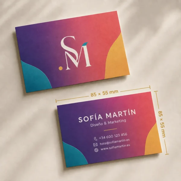 Tarjetas de visita personalizadas 85×55 mm