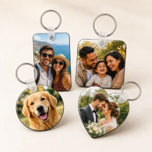 Llaveros personalizados por sublimación con foto, texto o diseño