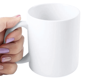 Taza personalizada blanca de cerámica para foto, texto o diseño