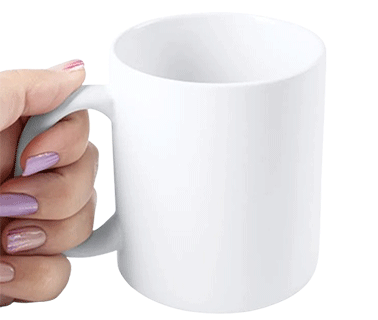 Taza personalizada blanca de cerámica para foto, texto o diseño